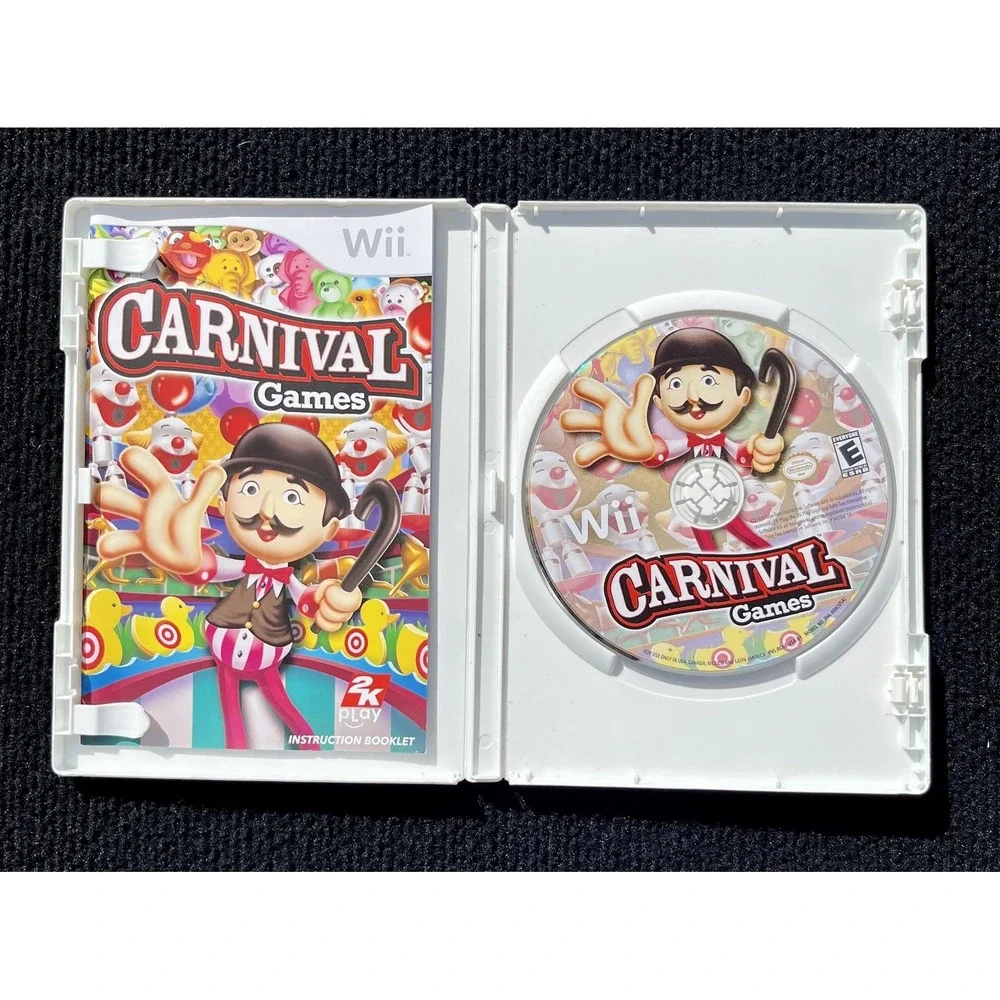 Carnival Games Nintendo Wii Video Game Complete CIB 2K‎ Play ESRB E Party Family